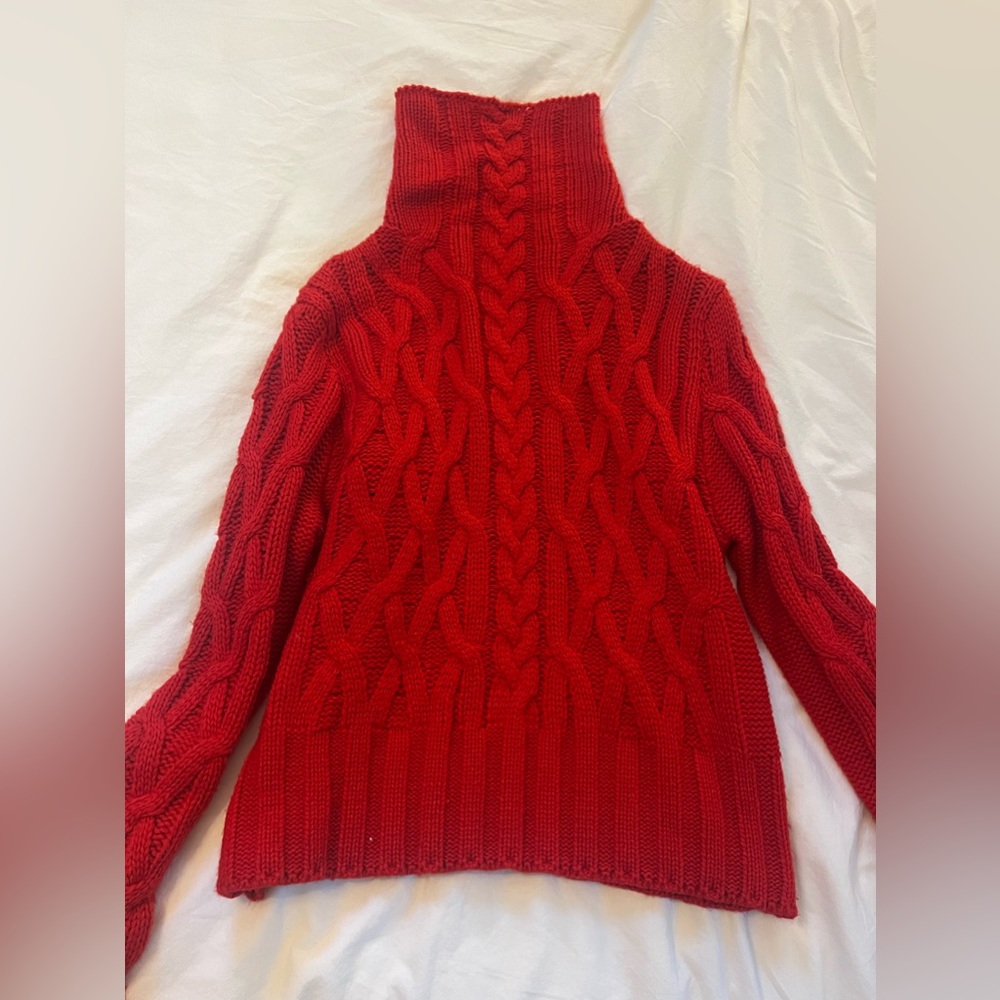 Red Cable Knit Sweater